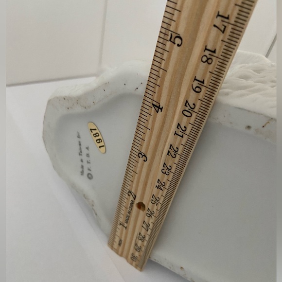 80s Easter BUNNY White Rabbit pink VASE planter FTDA Taiwan Vintage 1987 ceramic - Picture 8 of 12